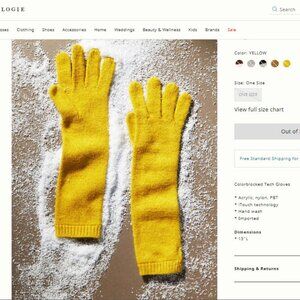 Maeve by Anthropologie mustard yellow gloves NWOT